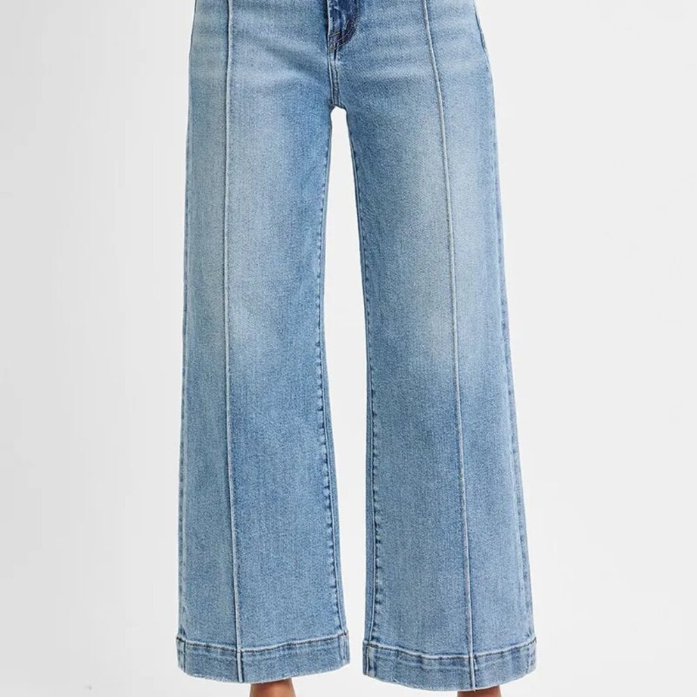 ✨NWT RISEN Full Size High Rise Crop Wide Leg Jeans Plus Size - Picture 6 of 6